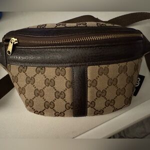 Gucci Brown and Tan bum style Bag